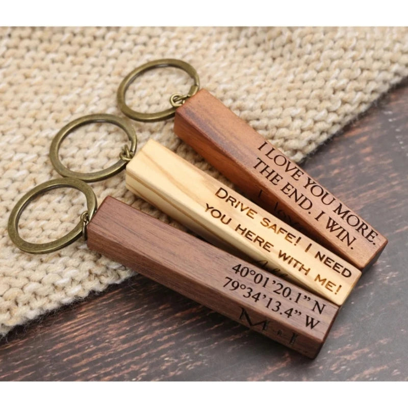 Wood Keychain Blanks Wood Keyring Blanks Wood Blank Keychains Rectangle Wood Keychain Blank for Engraving DIY Crafts