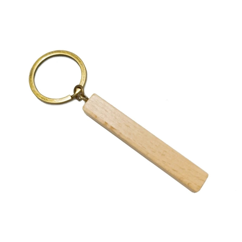 Wood Keychain Blanks Wood Keyring Blanks Wood Blank Keychains Rectangle Wood Keychain Blank for Engraving DIY Crafts