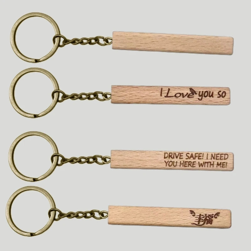 Wood Keychain Blanks Wood Keyring Blanks Wood Blank Keychains Rectangle Wood Keychain Blank for Engraving DIY Crafts